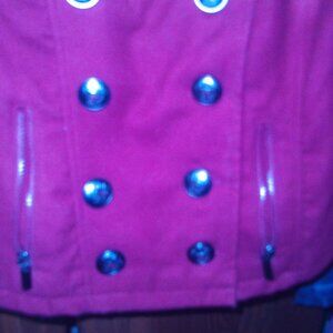 Red Lapel medium Length  Coat size XL